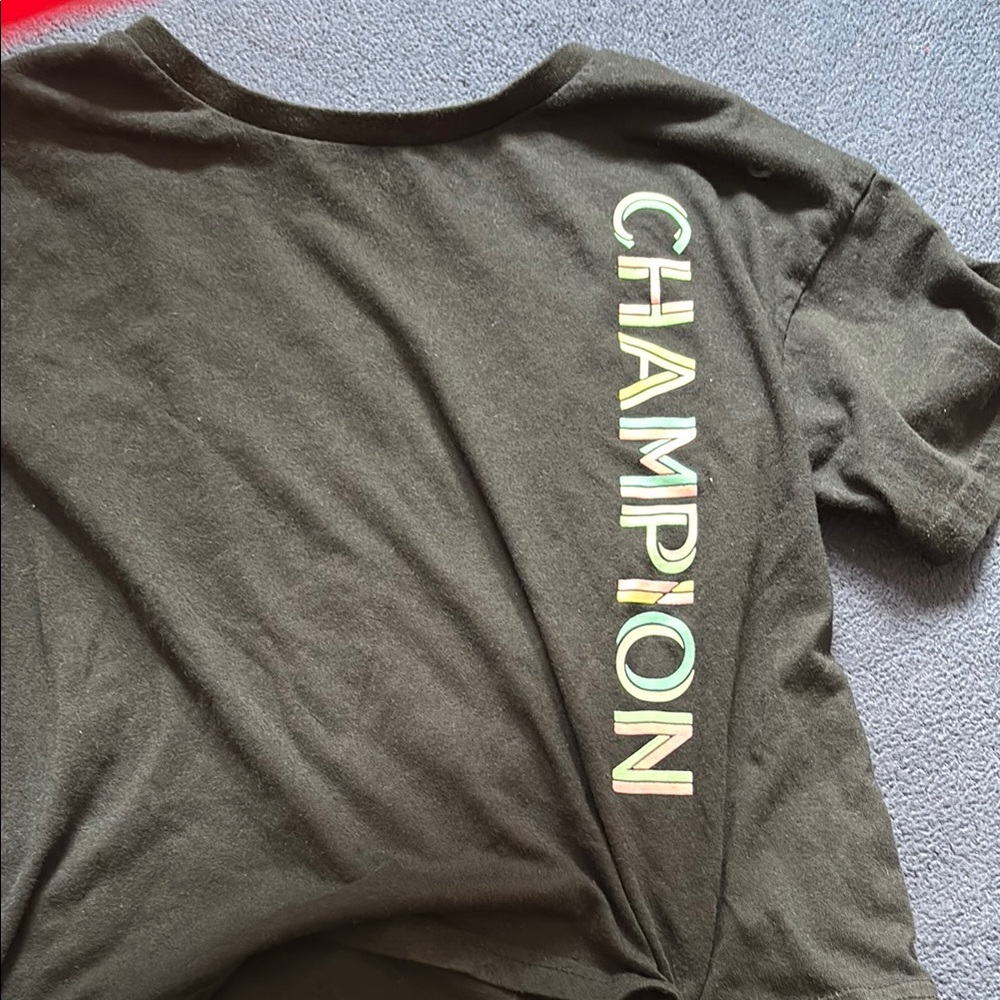 Champion Olive T-Shirt with Multicolor Logo